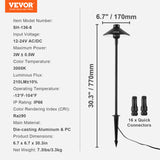VEVOR 8/12PCS Low Voltage Landscape Path Lights 12-24V Outdoor LED Pathway Light