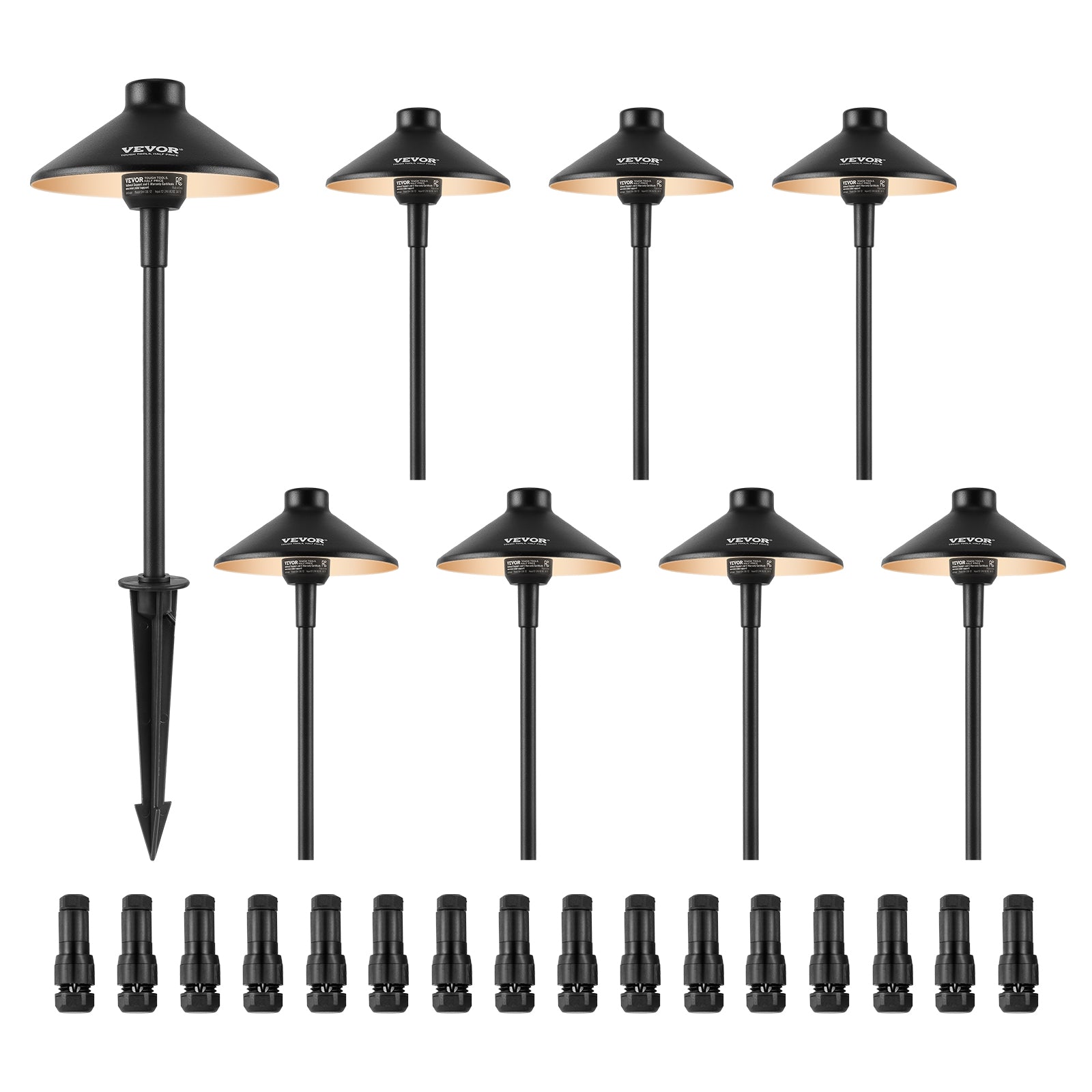 VEVOR 8/12PCS Low Voltage Landscape Path Lights 12-24V Outdoor LED Pathway Light