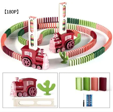 Interactive Battery-Powered Domino Train Set Creative Toy