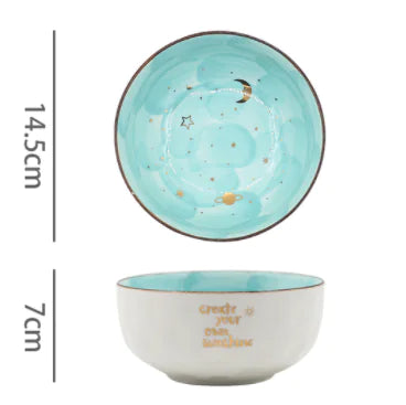 Blue Porcelain Veggie & Egg Bowl Set hand-painted microwave-safe