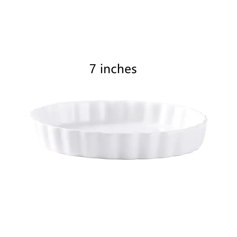 Striped Ceramic Oven Plate for Baking Artistic & Tableware