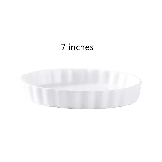 Striped Ceramic Oven Plate for Baking Artistic & Tableware