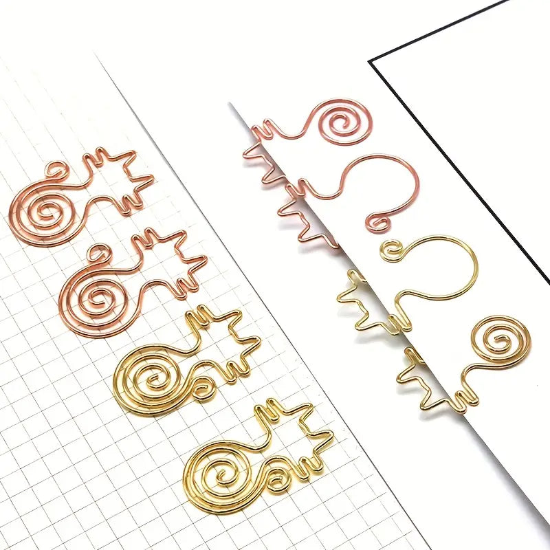 Decorative Cat-Shaped Rose Gold Electroplated Paper Clips