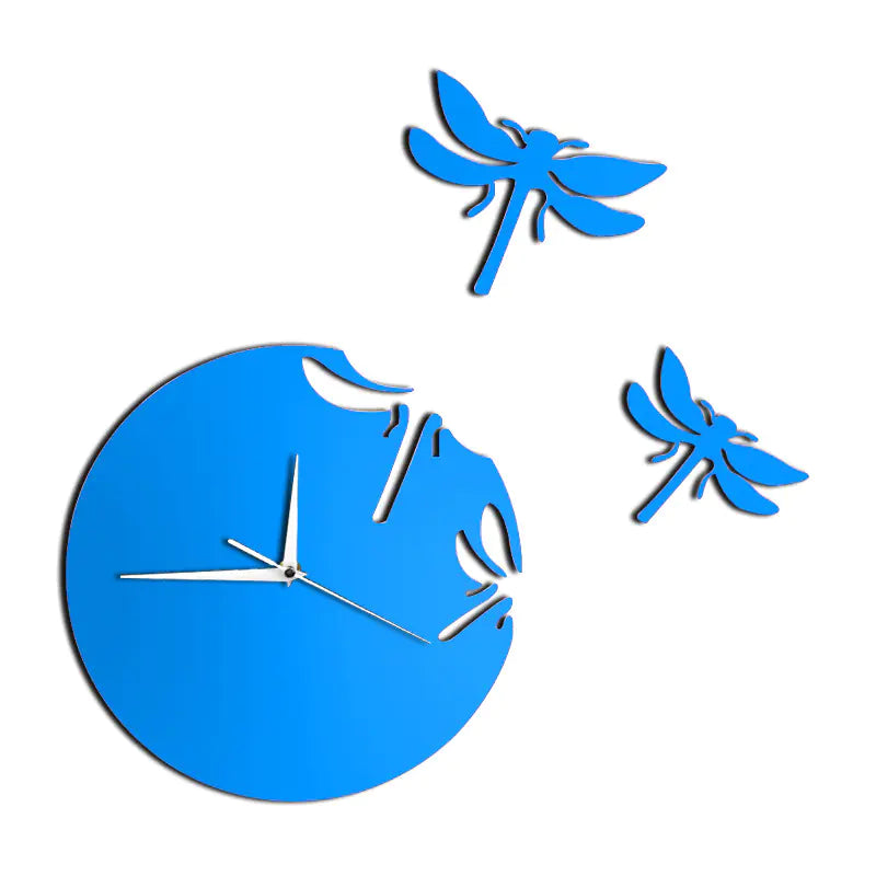Acrylic Dragonfly Wall Clock for Living Room Decor wall art