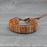 Handcrafted Stylish Versatile Fashionable Durable Leather & Natural Stone Bracelet