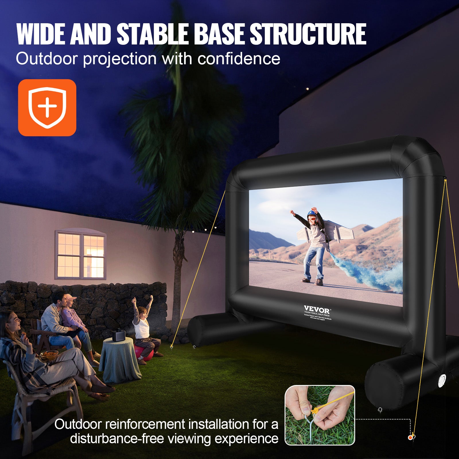VEVOR Inflatable Movie Screen 14/16 FT Inflatable Projector Screen with Blower