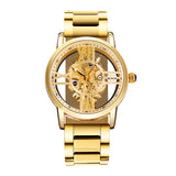 Elegant Men's Waterproof Gold Quartz Watch with Calendar (6054)