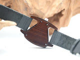 Wooden Quartz Triangle Couple Watch in Red Wood for Gift