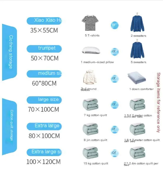 Clear Travel Compression Bags Transparent Vacuum-Seal  Bags