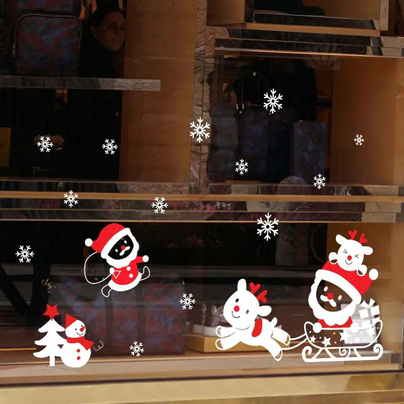 Santa's Holiday Door Decals Removable Festive Holiday Decor