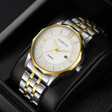 Stylish Men's Brand Watch with Calendar and Steel Band Minimalist
