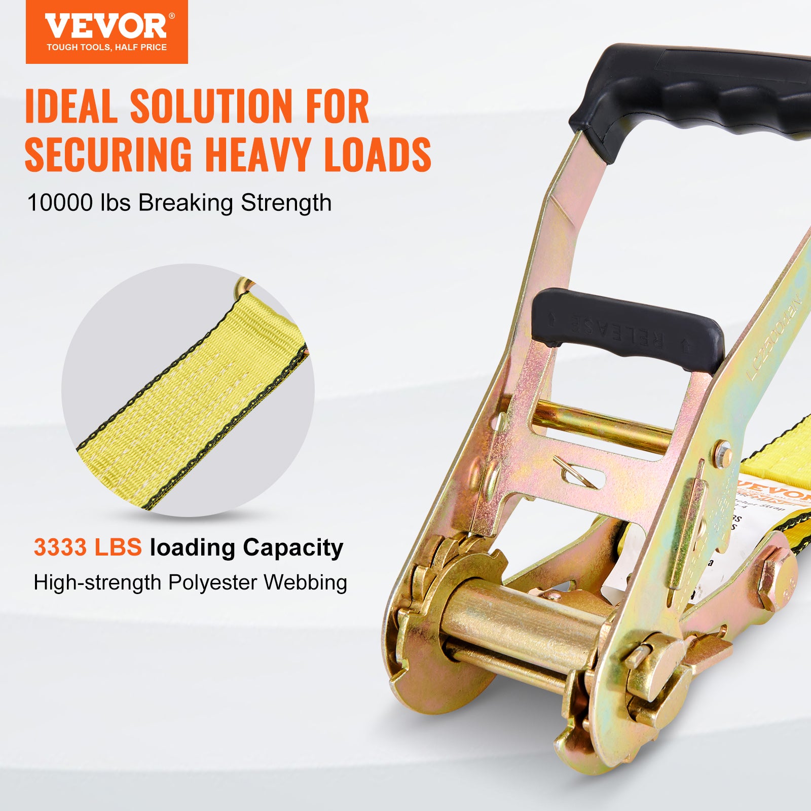 VEVOR Ratchet Straps Tie Down Strap 2"x 8' ,15',27',30' w/J Hook/E-Track 8 Pack