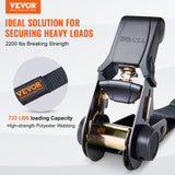 VEVOR Ratchet Straps Tie Down Strap 2"x 8' ,15',27',30' w/J Hook/E-Track 8 Pack