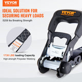 VEVOR Ratchet Straps Tie Down Strap 2"x 8' ,15',27',30' w/J Hook/E-Track 8 Pack