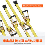 VEVOR Ratchet Straps Tie Down Strap 2"x 8' ,15',27',30' w/J Hook/E-Track 8 Pack