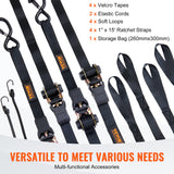 VEVOR Ratchet Straps Tie Down Strap 2"x 8' ,15',27',30' w/J Hook/E-Track 8 Pack