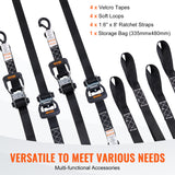 VEVOR Ratchet Straps Tie Down Strap 2"x 8' ,15',27',30' w/J Hook/E-Track 8 Pack