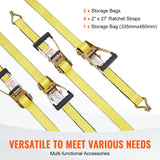 VEVOR Ratchet Straps Tie Down Strap 2"x 8' ,15',27',30' w/J Hook/E-Track 8 Pack