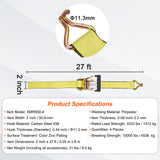 VEVOR Ratchet Straps Tie Down Strap 2"x 8' ,15',27',30' w/J Hook/E-Track 8 Pack