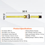 VEVOR Ratchet Straps Tie Down Strap 2"x 8' ,15',27',30' w/J Hook/E-Track 8 Pack