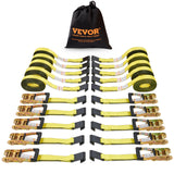 VEVOR Ratchet Straps Tie Down Strap 2"x 8' ,15',27',30' w/J Hook/E-Track 8 Pack
