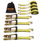 VEVOR Ratchet Straps Tie Down Strap 2"x 8' ,15',27',30' w/J Hook/E-Track 8 Pack