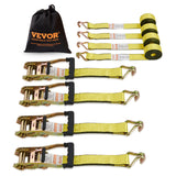 VEVOR Ratchet Straps Tie Down Strap 2"x 8' ,15',27',30' w/J Hook/E-Track 8 Pack