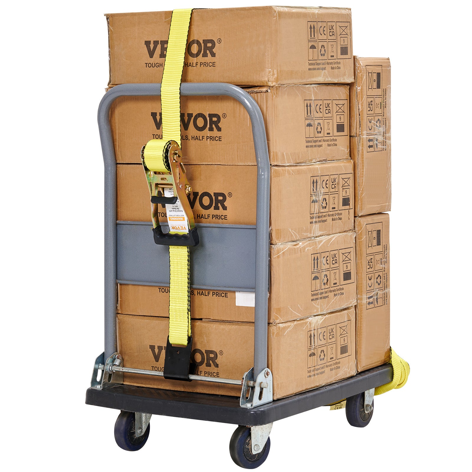 VEVOR Ratchet Straps Tie Down Strap 2"x 8' ,15',27',30' w/J Hook/E-Track 8 Pack