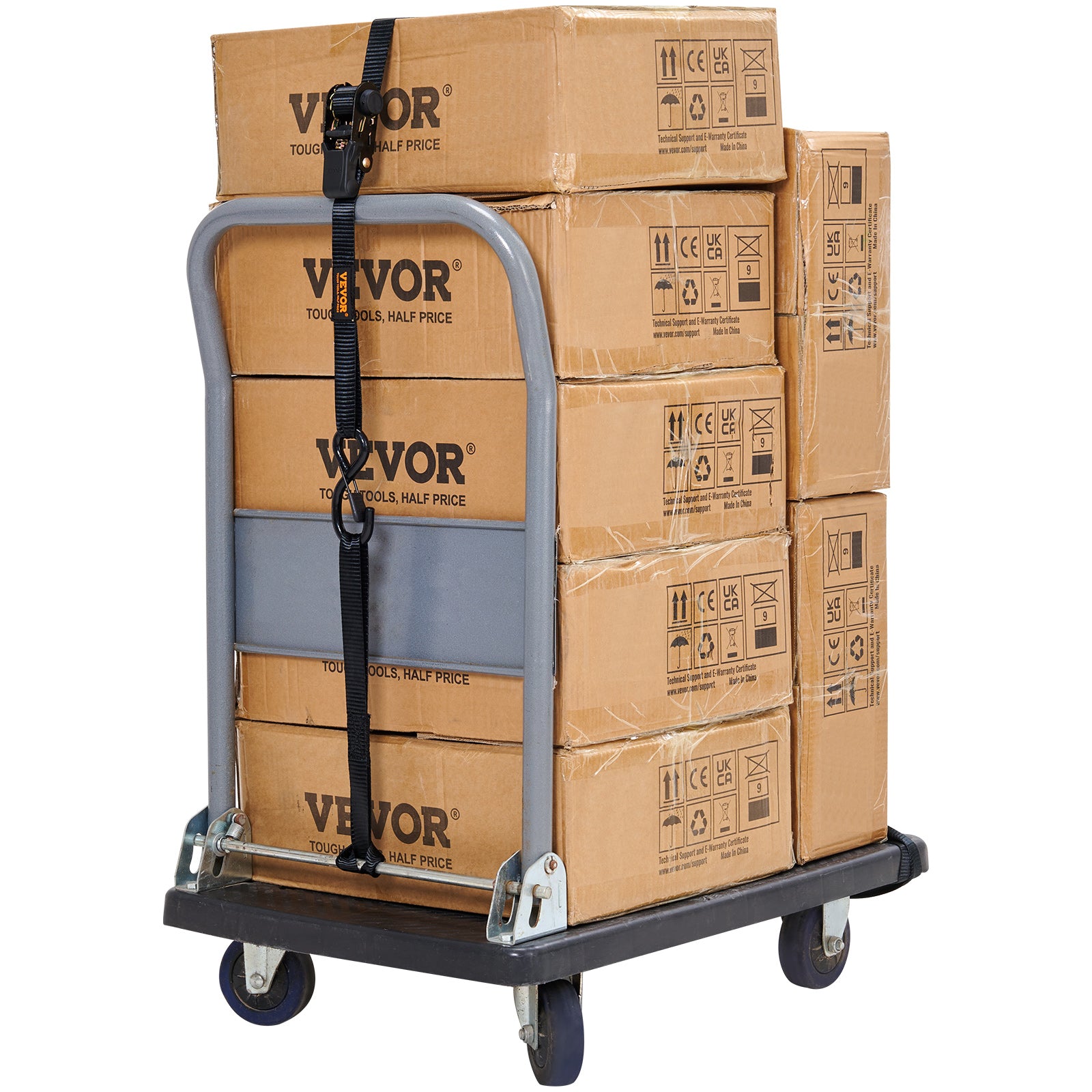 VEVOR Ratchet Straps Tie Down Strap 2"x 8' ,15',27',30' w/J Hook/E-Track 8 Pack