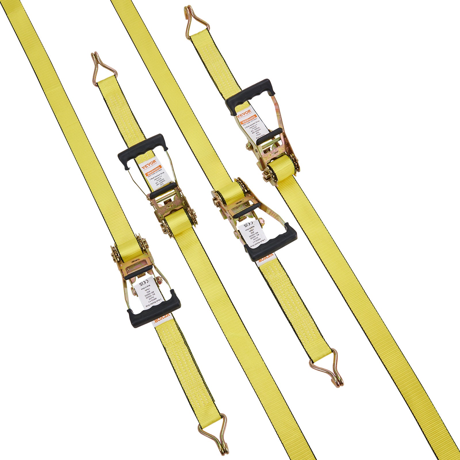 VEVOR Ratchet Straps Tie Down Strap 2"x 8' ,15',27',30' w/J Hook/E-Track 8 Pack