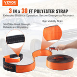 VEVOR Winch Recovery Kit Tow Strap Shackle Emergency Kit 3"x30' 30000lb 4/5/8PCS