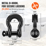 VEVOR Winch Recovery Kit Tow Strap Shackle Emergency Kit 3"x30' 30000lb 4/5/8PCS