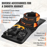 VEVOR Winch Recovery Kit Tow Strap Shackle Emergency Kit 3"x30' 30000lb 4/5/8PCS