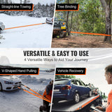 VEVOR Winch Recovery Kit Tow Strap Shackle Emergency Kit 3"x30' 30000lb 4/5/8PCS