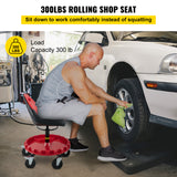 VEVOR Rolling Garage Stool 300/400LBS Adjustable Swivel Work Shop Seat w/Casters