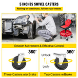 VEVOR Rolling Garage Stool 300/400LBS Adjustable Swivel Work Shop Seat w/Casters