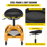 VEVOR Rolling Garage Stool 300/400LBS Adjustable Swivel Work Shop Seat w/Casters