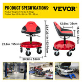 VEVOR Rolling Garage Stool 300/400LBS Adjustable Swivel Work Shop Seat w/Casters