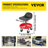 VEVOR Rolling Garage Stool 300/400LBS Adjustable Swivel Work Shop Seat w/Casters