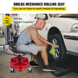 VEVOR Rolling Garage Stool 300/400LBS Adjustable Swivel Work Shop Seat w/Casters