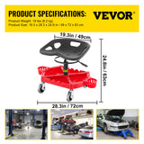 VEVOR Rolling Garage Stool 300/400LBS Adjustable Swivel Work Shop Seat w/Casters