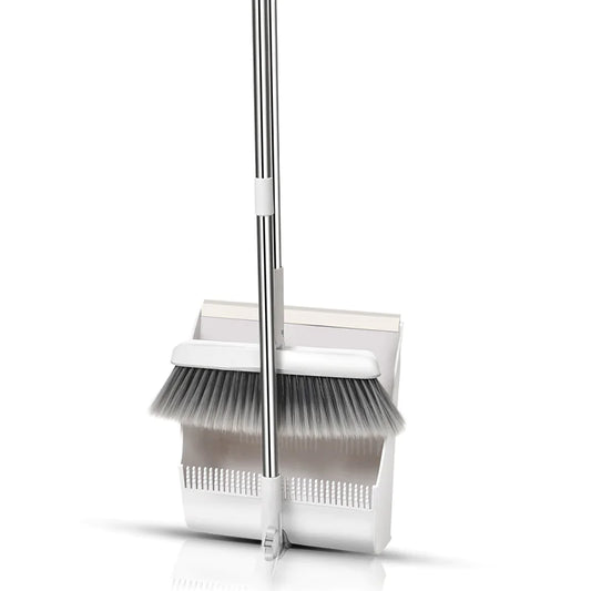 Compact SweepEase Broom and Dustpan Foldable Adjustable