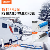 VEVOR Heated Water Hose 15ft-100ft for RV -45℉ Antifreeze Drinking Water Hose