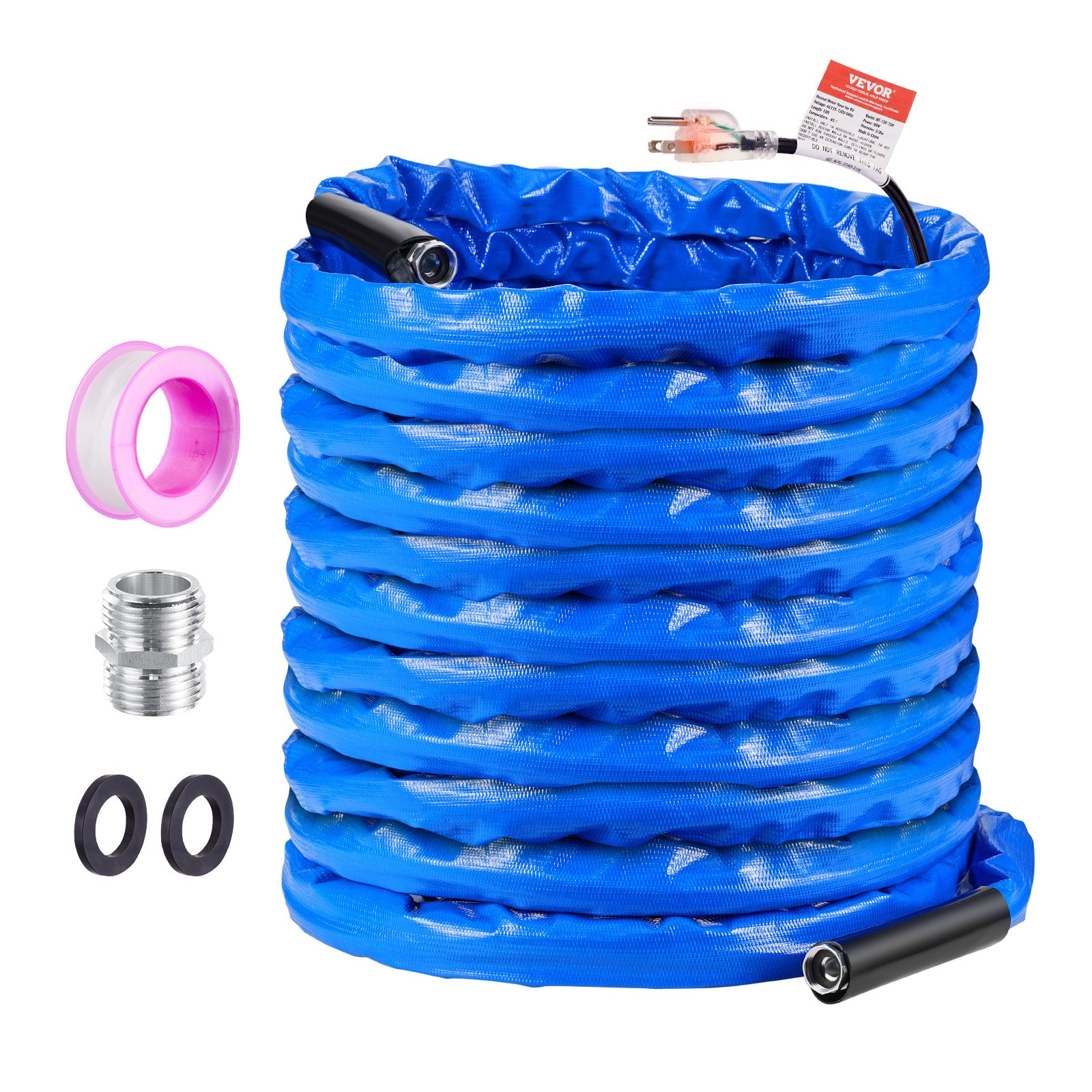 VEVOR Heated Water Hose 15ft-100ft for RV -45℉ Antifreeze Drinking Water Hose