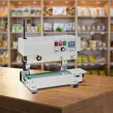 Continuous Bag Band Sealing Machine, White, Food Vacuum Sealer with Digital Temp