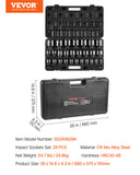 Impact Socket Set 29 PCs 3/4" Drive 6 Point SAE Master 3/4 inch - 2-1/2 inch