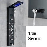 LED Shower Panel Tower Massage System Rain&Waterfall Jets Faucet Stainless Steel