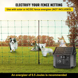 Electric Netting Fence Mesh Kit Sheep Fencing 42.5" H x 164' L with Posts Spikes