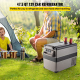 Car Fridge Freezer Cooler 47.5QT Portable Compressor 45L Mini Refrigerator Home