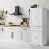 VEVOR 72" Kitchen Pantry Storage Tall Cabinet 4 Doors 3 Adjustable Shelves
